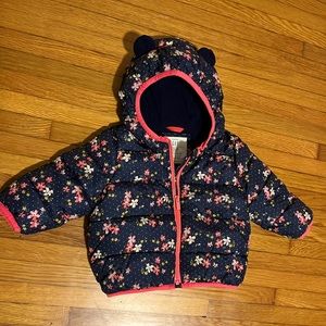 Gap floral winter puffer jacket 12-18 months